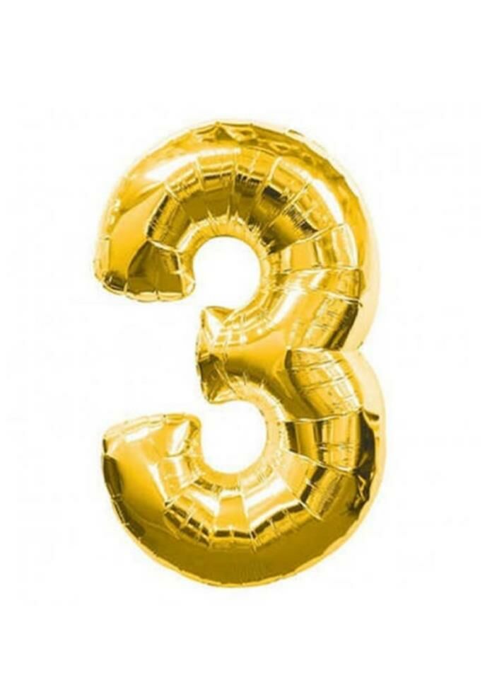 34 İNC FOLYO BALON RAKAM ALTIN 3