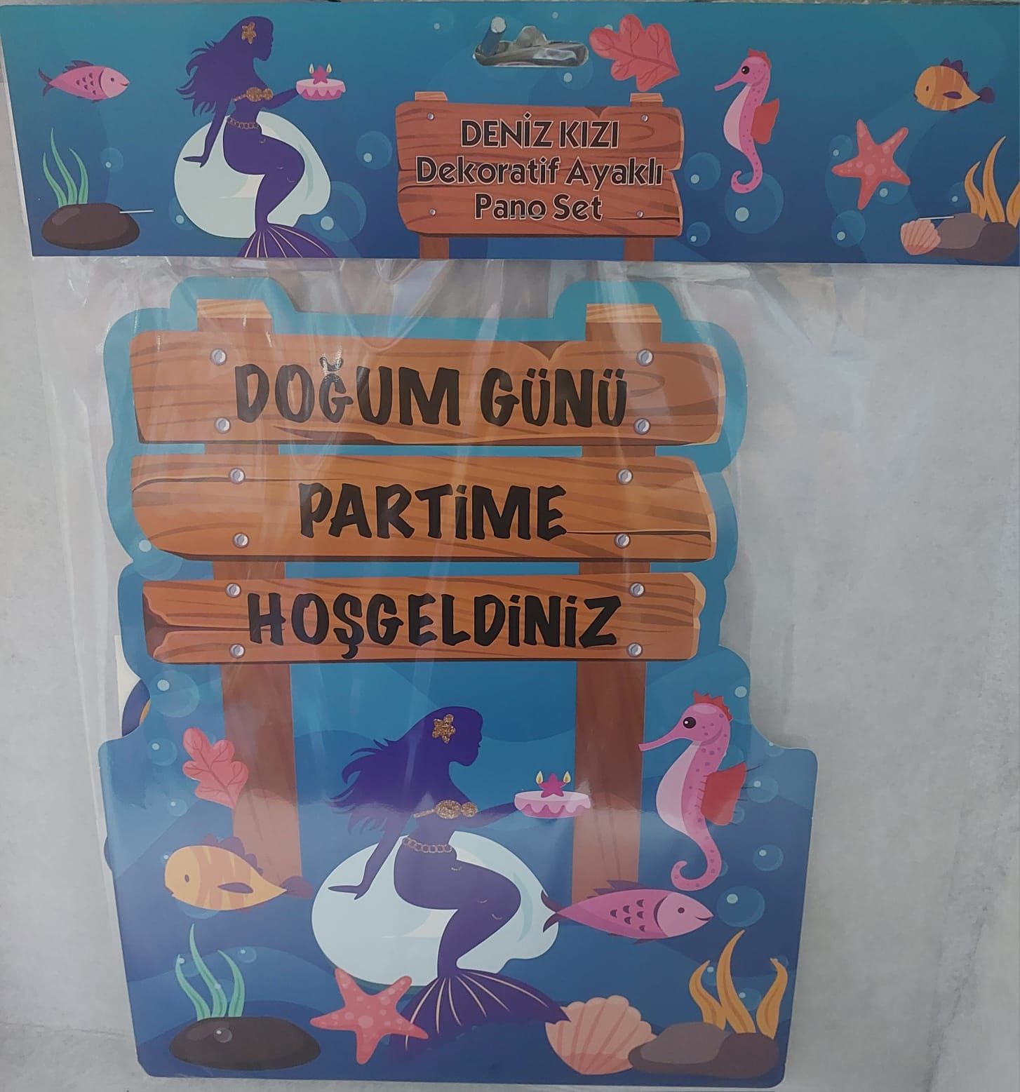 DEKORATİF AYAKLI 5'Lİ PANO SET DENİZ KIZI