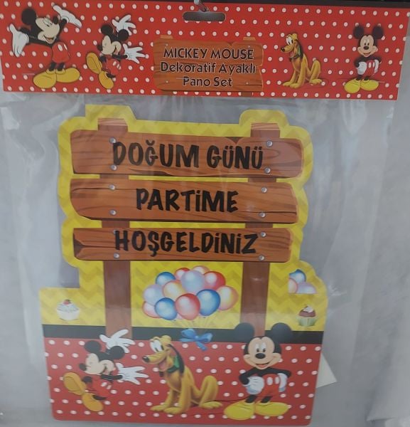 DEKORATİF AYAKLI 5'Lİ PANO SET MICKEY