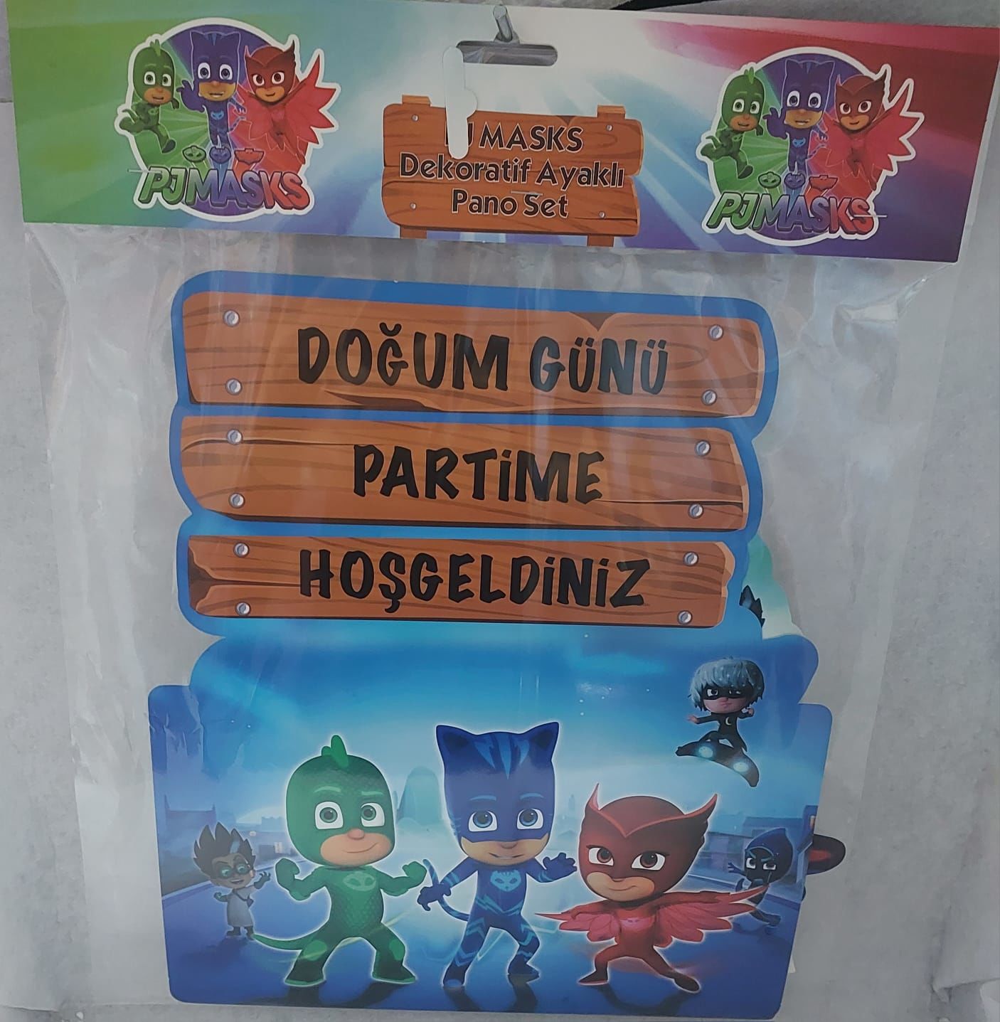 DEKORATİF AYAKLI 5'Lİ PANO SET PJMASKS