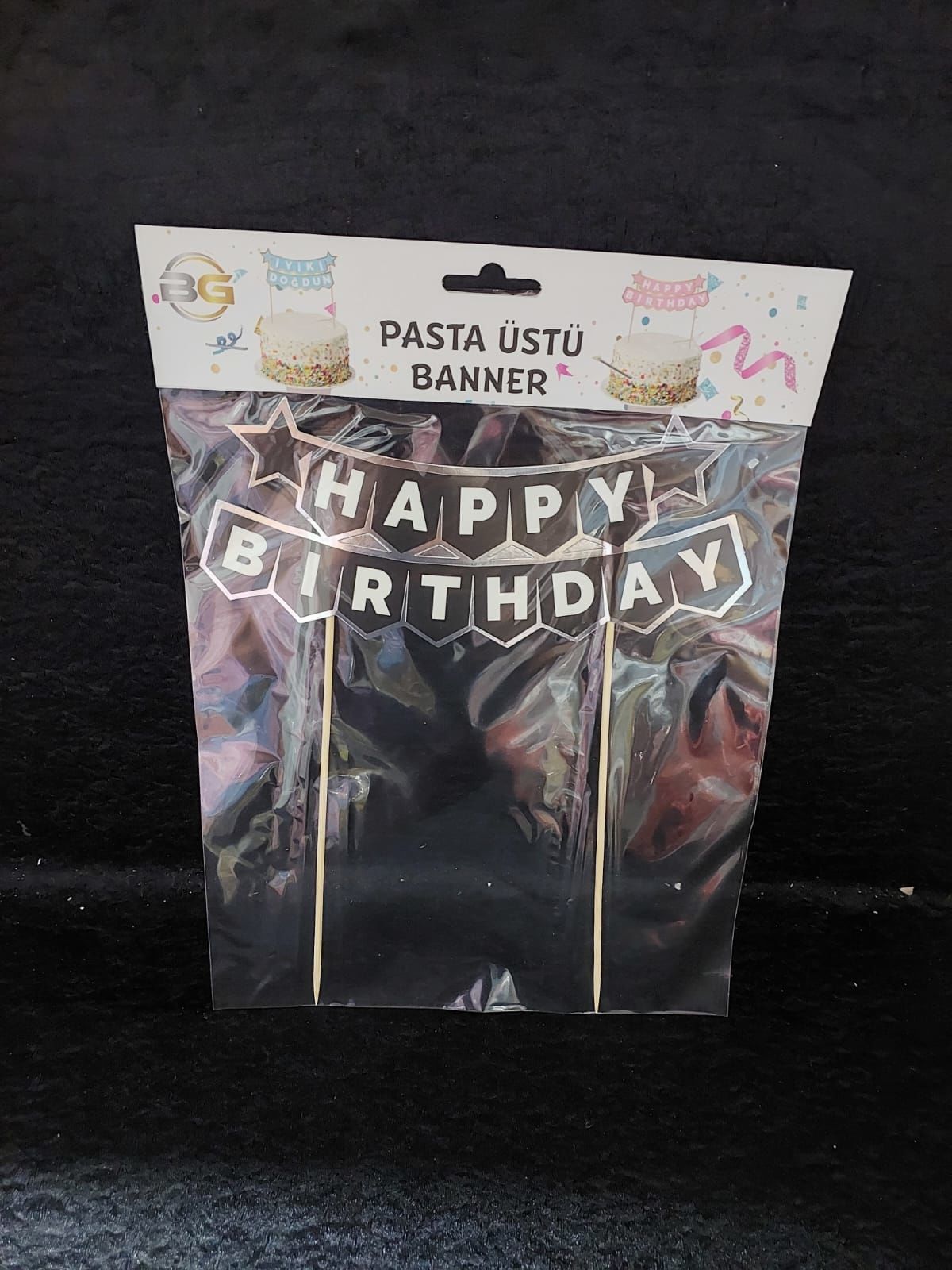 PASTA ÜSTÜ BANNIR HAPPY SIYAH GÜMÜŞ