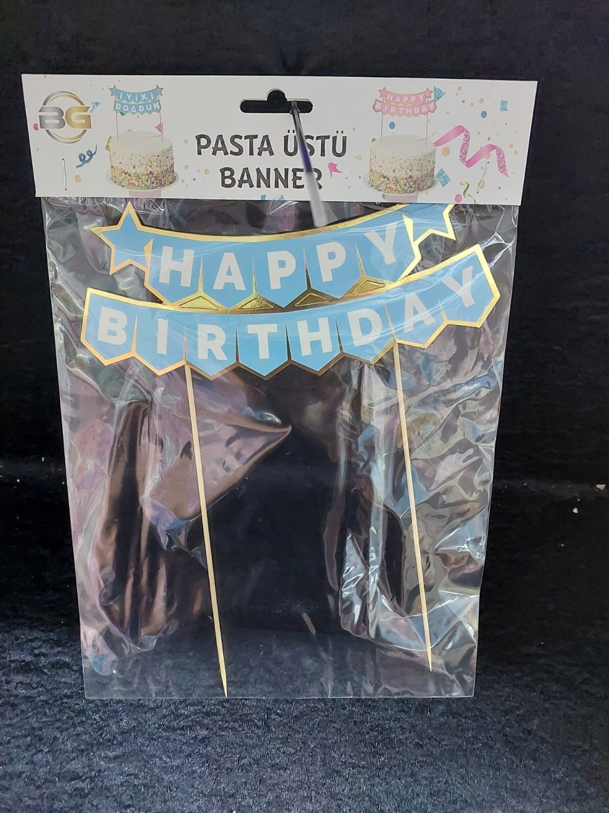 PASTA ÜSTÜ BANNIR HAPPY MAVİ GOLD
