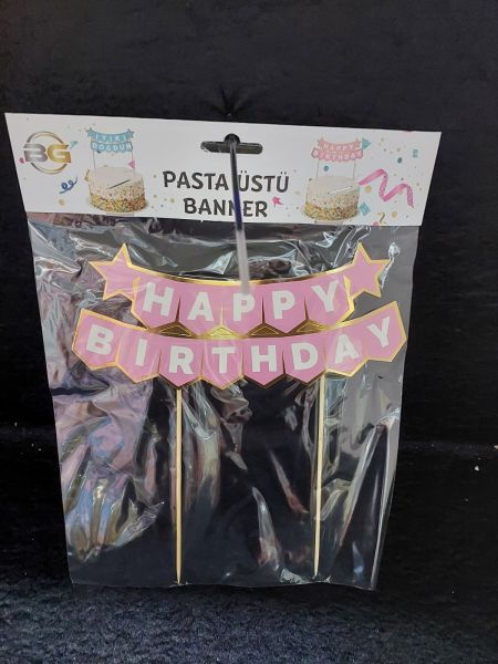 PASTA ÜSTÜ BANNIR HAPPY PEMBE GOLD