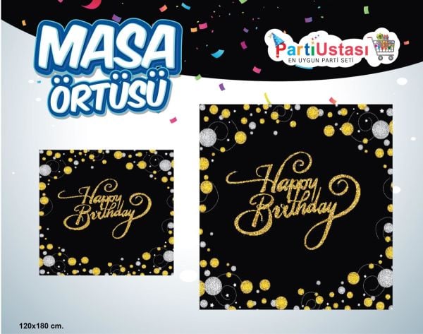 BASKILI MASA ÖRTÜSÜ HAPPY