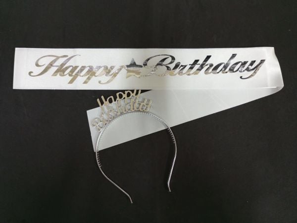 MIKA TAC KUŞAK TAKIM HAPPY BRIDAY GÜMÜŞ