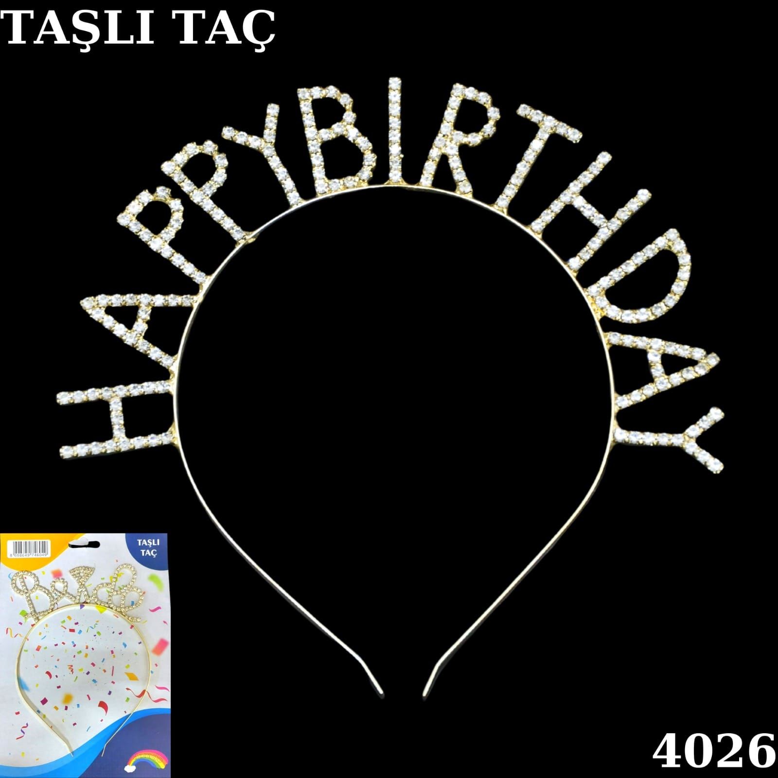 TAŞLI TAÇ HAPPY BRİDAY GÜMÜŞ