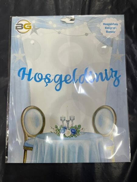 KALOGRAFİ YAZI HOSGELDINIZ MAVİ