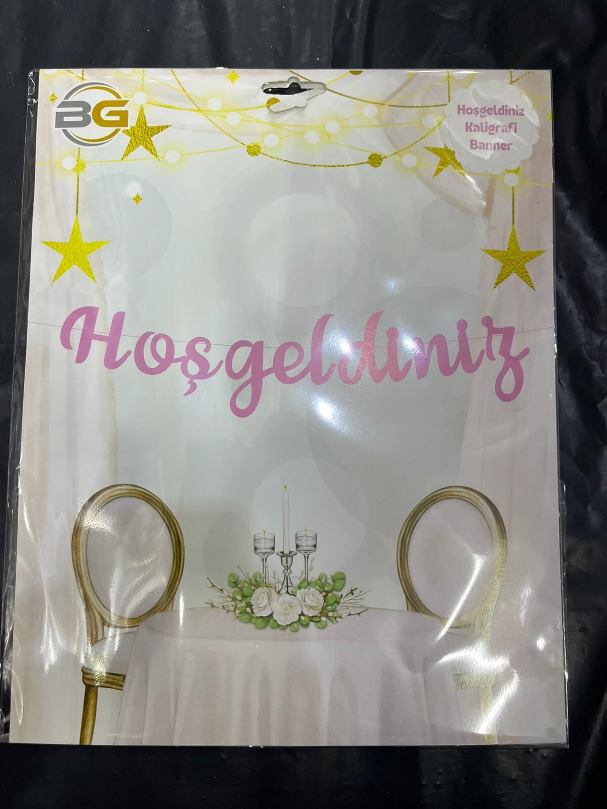 KALOGRAFİ YAZI HOSGELDINIZ PEMBE