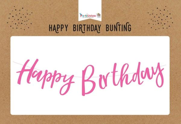 KOREOGRAFİ HAPPY BİRTHDAY BANNER PEMBE