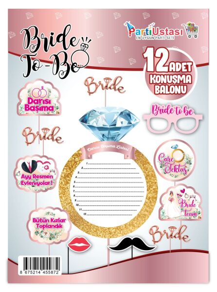 KONUŞMA BALONU SET 12 Lİ BRİDE