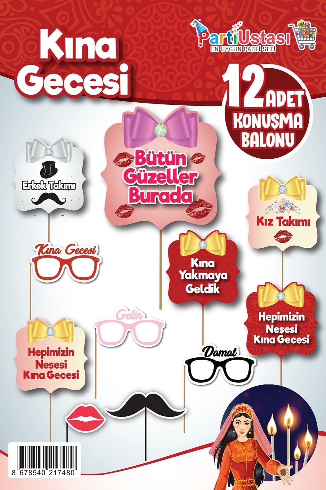 KONUŞMA BALONU SET 12 Lİ KINA