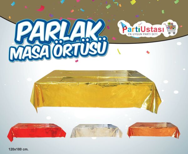 PARLAK MASA ÖRTÜSÜ GÜMÜŞ