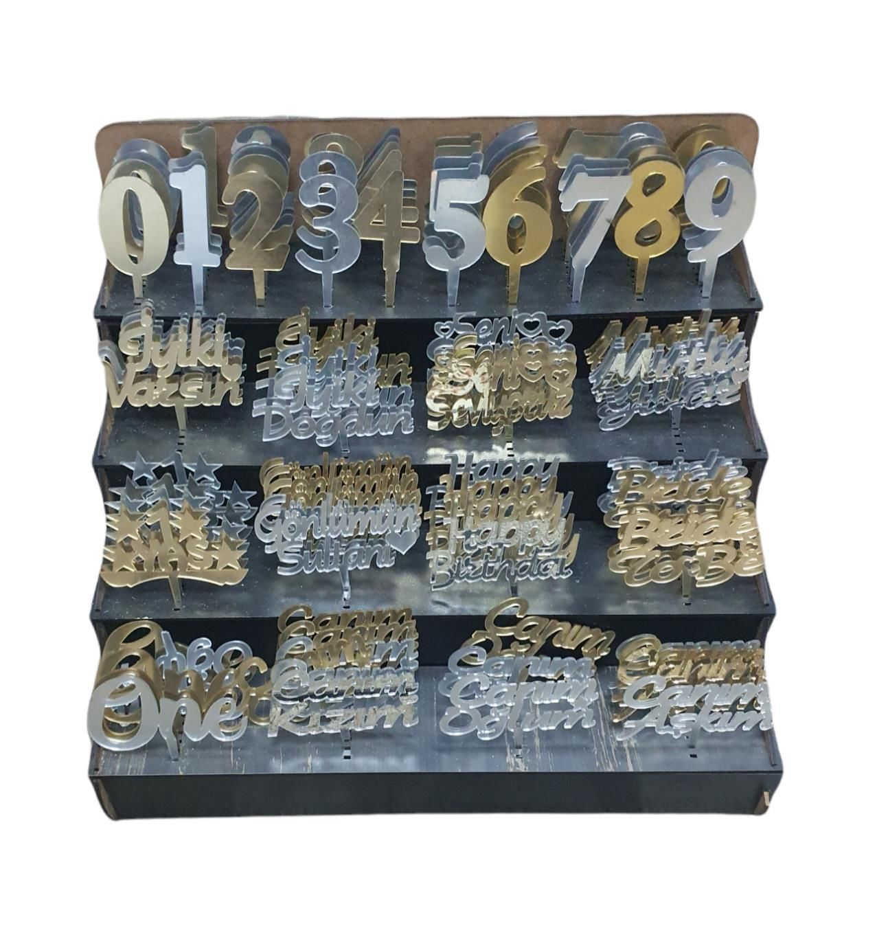 SET PLEKSİ PASTA YAZISI 120 ADET VE  RKM 100 GÜMÜŞ
