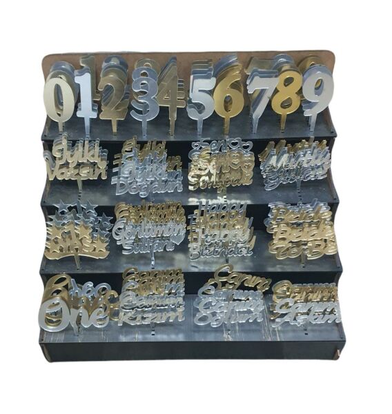 SET PLEKSİ PASTA YAZISI 120 ADET VE  RKM 100 KARŞK